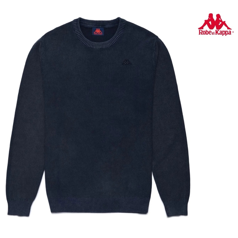NWT Men’s KAPPA Archibald Lightweight Crewneck Sweater in Blue Navy, Size S